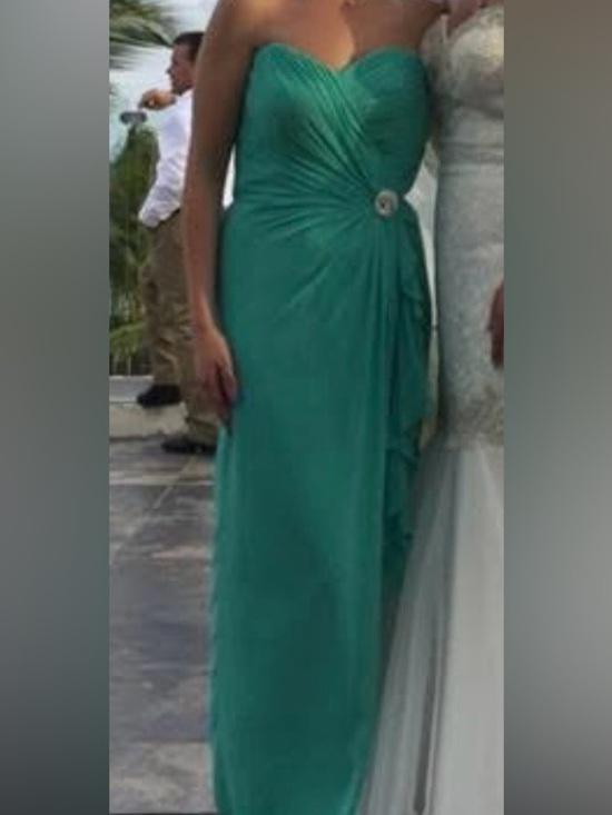 Dresses & Skirts - Turquoise Strapless Full-Length Wedding Dress - Size 6